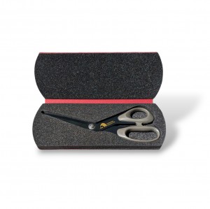 Ножницы с углеродным покрытием TemTex + кожаный чехол на пояс