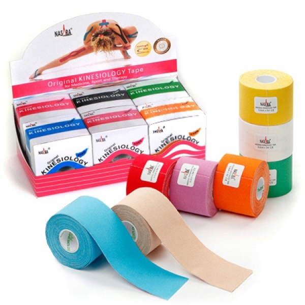 Кинезиотейп Nasara 5 см x 5 м  микс цветов (6шт.)